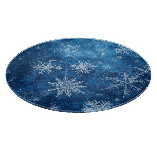 Blaue Weihnachtsschneeflocke Schneidebrett (Ecke)