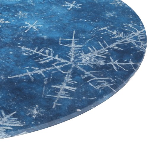 Blaue Weihnachtsschneeflocke Schneidebrett (Ecke)