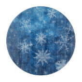 Blaue Weihnachtsschneeflocke Schneidebrett (Vorderseite)