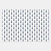 Blaue Weihnachtsschneeflocken Evergreen Trees Geschenkpapier Set (Vorderseite 3)