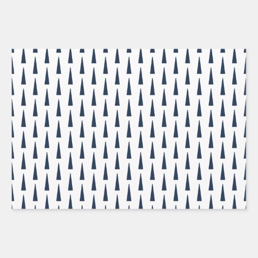 Blaue Weihnachtsschneeflocken Evergreen Trees Geschenkpapier Set (Vorderseite 3)