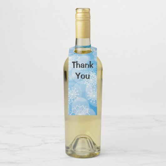 Blaue Weihnachtsschneeflocken Flaschenanhänger (Auf Flasche)