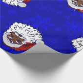 Blaue Weihnachtsschneeflocken Geschenkpapier (Ecke)