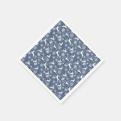 Blaue Weihnachtsschneeflocken Hirsch Muster Serviette (Ecke)