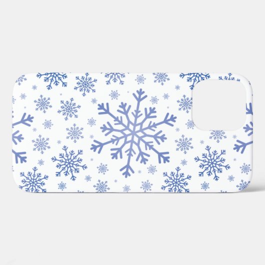  Blaue Weihnachtsschneeflocken im Winter Weiß Case-Mate iPhone Hülle (Rückseite (Horizontal))