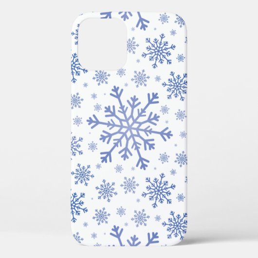Blaue Weihnachtsschneeflocken im Winter Weiß Case-Mate iPhone Hülle (Rückseite)