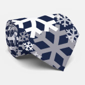 Blaue Weihnachtsschneeflocken Muster Krawatte (Gerollt)