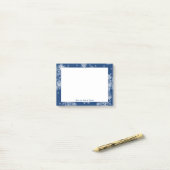 Blaue Weihnachtsschneeflocken - Personalisierte Hi Post-it Klebezettel (Auf Schreibtisch)