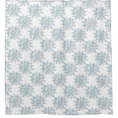 Blaue Weihnachtsschneeflocken, Winter Blizzard Pat Duschvorhang (Vorderseite)