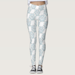 Blaue Weihnachtsschneeflocken, Winter Blizzard Pat Leggings