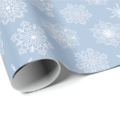 Blaue Weihnachtsschneeflocken Winterferien Geschenkpapier (Rolleneckpunkt)