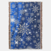 Blaue Weihnachtssterne mit weißem Eiskristall Decke (Vorderseite Vertikal)