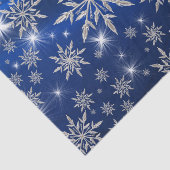 Blaue Weihnachtssterne mit weißem Eiskristall Seidenpapier (Ausschnitt)