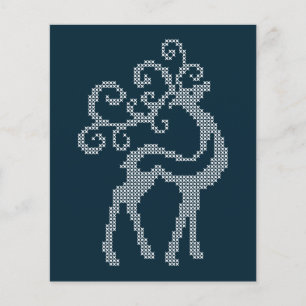 Blaue Weihnachtsstickerei Rentiergeweih saisonal