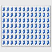 Blaue WeihnachtsStrümpfe Geschenkpapier (Flach)