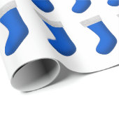Blaue WeihnachtsStrümpfe Geschenkpapier (Rolleneckpunkt)