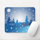 Blaue Weihnachtsszene Mousepad (Mit Mouse)