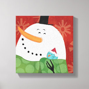 Blaue WeihnachtsTasse mit dunklem Kakao Leinwanddruck