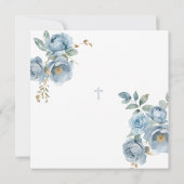 Blaue Weihnachtsvorlage Einladung (Rückseite)