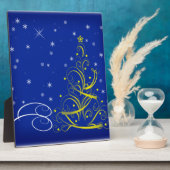 Blaue Weihnachtszeit Fotoplatte (Seite)