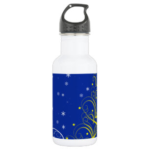 Blaue Weihnachtszeit Trinkflasche