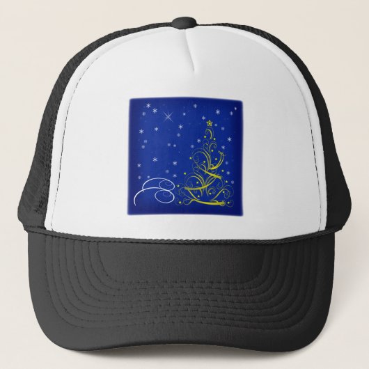 Blaue Weihnachtszeit Truckerkappe (Vorderseite)