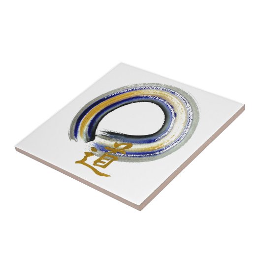 Blaue Weise, Zen Enso Fliese (Seite)