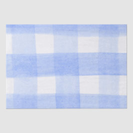 Blaue Weiß Gingham Karo Seidenpapier