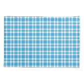 Blaue Weiß Karierte Muster Kissenbezug (Rückseite-Links)