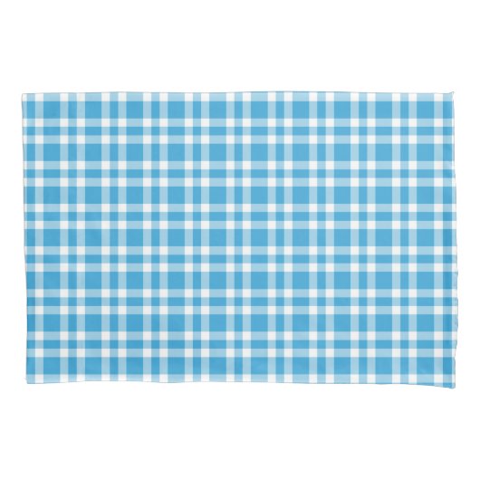 Blaue Weiß Karierte Muster Kissenbezug (Vorderseite-Links)