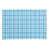 Blaue Weiß Karierte Muster Kissenbezug (Vorderseite-Rechts)