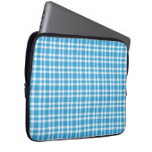 Blaue Weiß Karomuster Laptopschutzhülle (Vorne Rechts)