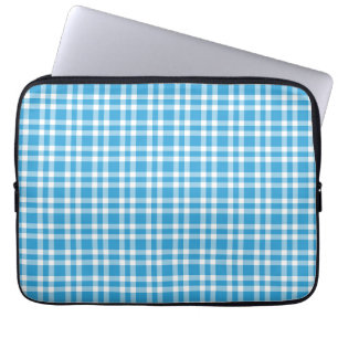 Blaue Weiß Karomuster Laptopschutzhülle