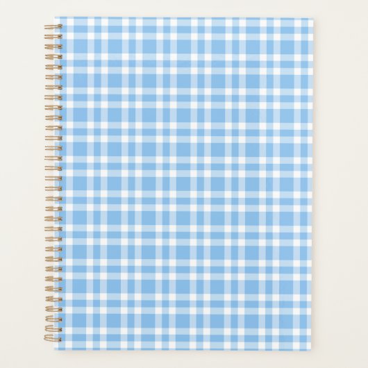 Blaue Weiß Karomuster Planer (Vorderseite)