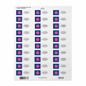Blaue, weiße Ankermuster, Hot-Pink-Monogramm (Vorne)