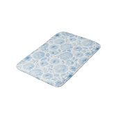 Blaue weiße Aquarell-Blumen Badematte (Schrägansicht)