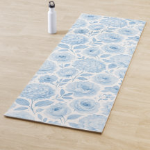 Blaue weiße Aquarell-Blumenmuster