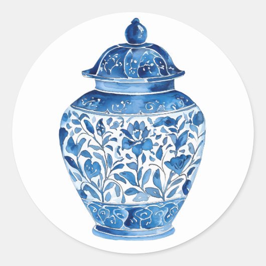 Blaue weiße Aufkleber (Vorderseite)
