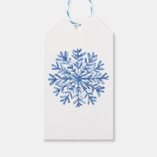 Blaue weiße Aufkleber  Geschenkanhänger (Vorderseite)