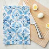 Blaue weiße Batik-Blumen-Brautparty Geschirrtuch (Viertel Falte)