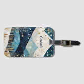 Blaue Weiße Berge Gepäckanhänger (Vorderseite (Horizontal))