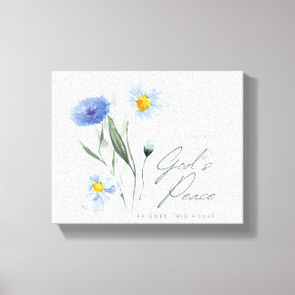 Blaue weiße Bibel Verzweigung zwei Töne strukturie Leinwanddruck