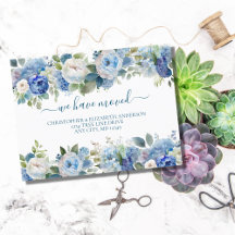 Blaue weiße Blumen Blumen Schrift Bewegend