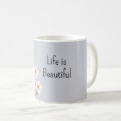 Blaue Weiße Blumen Kaffeetasse (VorderseiteRechts)
