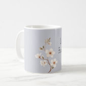 Blaue Weiße Blumen Kaffeetasse (Vorderseite Links)