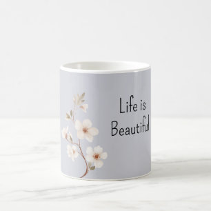 Blaue Weiße Blumen Kaffeetasse
