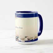 Blaue Weiße Blumen-Tasse Tasse (VorderseiteRechts)