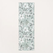 Blaue Weiße Blumen Yogamatte (Vorderseite)
