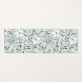 Blaue Weiße Blumen Yogamatte (Vorderseite (Horizontal))