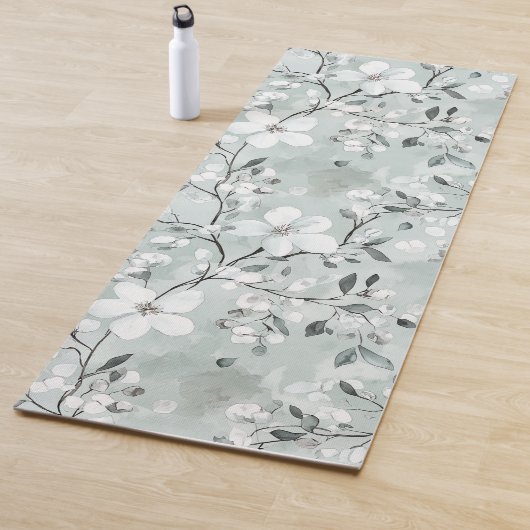 Blaue Weiße Blumen Yogamatte (Beispiel)